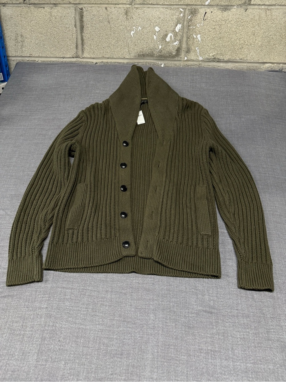 Banana Republic Olive Green Ribbed Cotton cardigan
